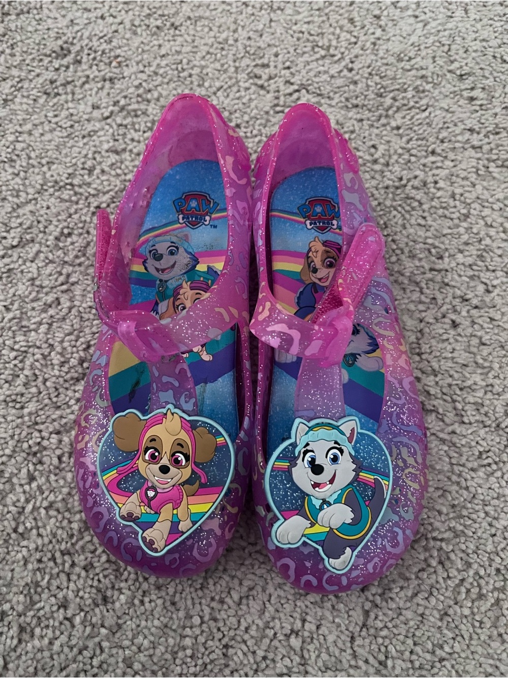 Paw Patrol Pink Glitter Mary Jane Sandals with Character Art